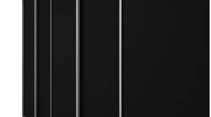 Szafa przesuwna 380x244 cm szary platynowy /czarny - Navero | eMeblast