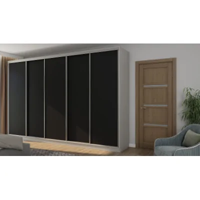 Szafa przesuwna 380x244 cm szary platynowy /czarny - Navero | eMeblast