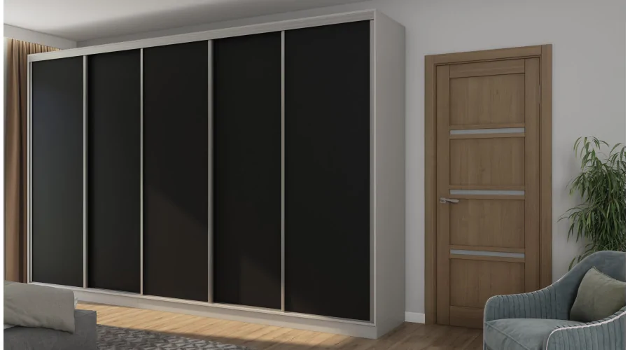 Szafa przesuwna 380x244 cm szary platynowy /czarny - Navero | eMeblast