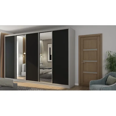 Szafa przesuwna 380x244 cm szary platynowy czarny - Navero | eMeblast