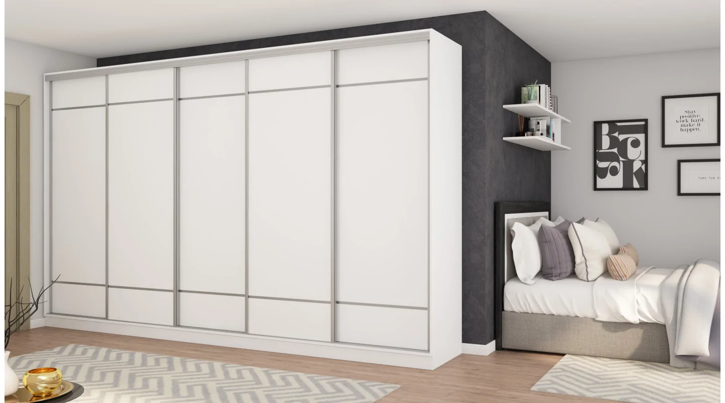 Szafa przesuwna 400x244 cm biel - Velaro | eMeblast