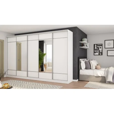 Szafa przesuwna 400x244 cm biel 2 lustra - Velaro | eMeblast