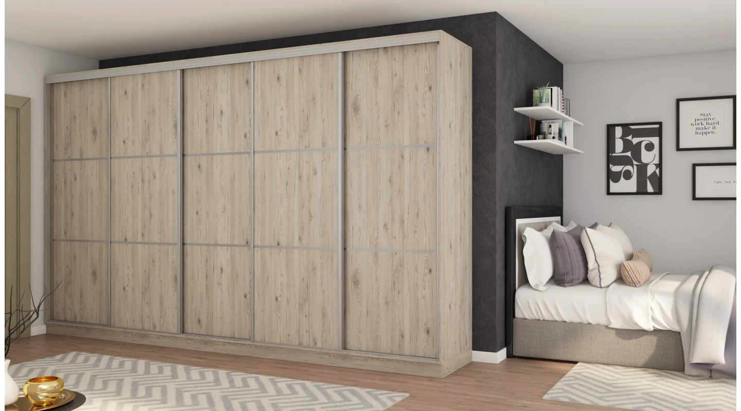 Szafa przesuwna 400x244 cm dąb bordeaux - Velaro | eMeblast