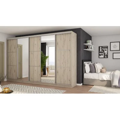 Szafa przesuwna 400x244 cm dąb bordeaux 2 lustra - Velaro | eMeblast