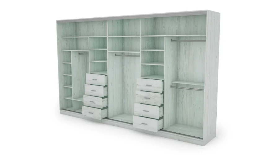 Szafa przesuwna 400x244 cm sosna anderson 2 lustra - Velaro | eMeblast