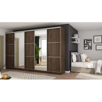 Szafa przesuwna 400x244 cm orzech okapi 2 lustra - Velaro | eMeblast