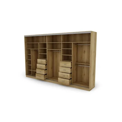 Szafa przesuwna 400x244 cm dąb grand naturalny z lustrem - Velaro | eMeblast