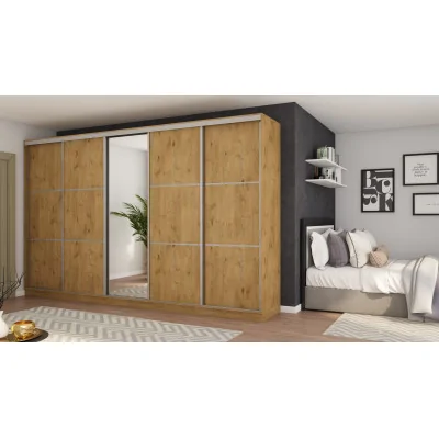 Szafa przesuwna 400x244 cm dąb lancelot z lustrem - Velaro | eMeblast