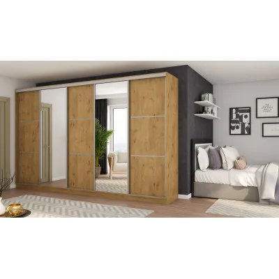 Szafa przesuwna 400x244 cm dąb lancelot 2 lustra - Velaro | eMeblast