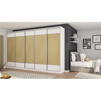 Szafa przesuwna 400x244 cm biel /jodełka scandi - Velaro | eMeblast