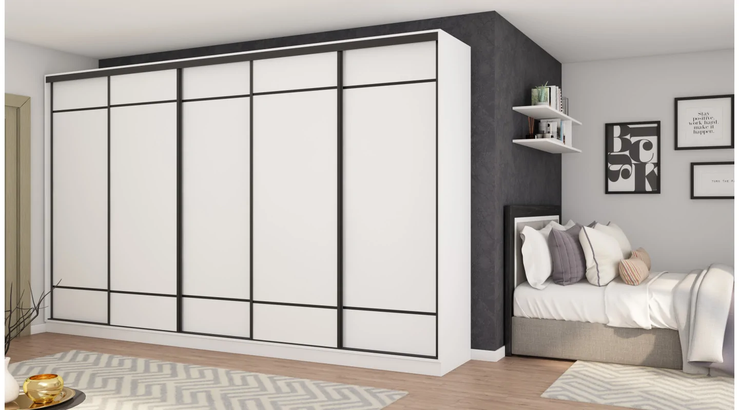 Szafa przesuwna 400x244 cm biel - Velaro | eMeblast