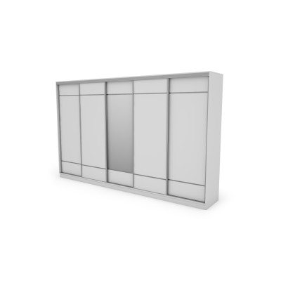 Szafa przesuwna 400x244 cm biel z lustrem - Velaro