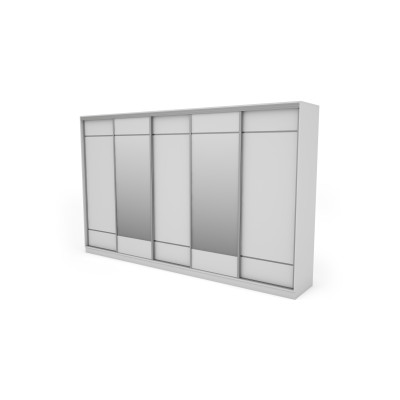 Szafa przesuwna 400x244 cm biel 2 lustra - Velaro
