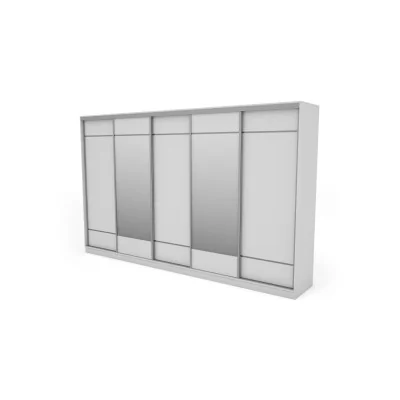 Szafa przesuwna 400x244 cm biel 2 lustra - Velaro | eMeblast