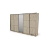 Szafa przesuwna 400x244 cm dąb bordeaux z lustrem - Velaro