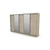 Szafa przesuwna 400x244 cm dąb bordeaux 2 lustra - Velaro