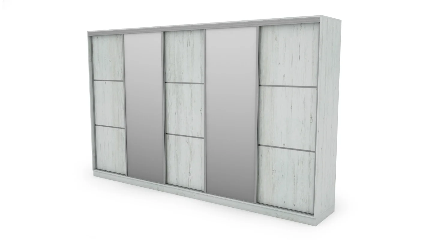 Szafa przesuwna 400x244 cm sosna anderson 2 lustra - Velaro | eMeblast
