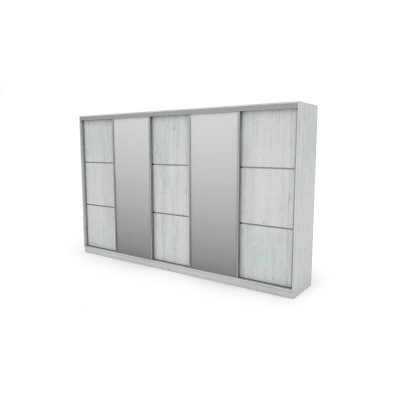 Szafa przesuwna 400x244 cm sosna anderson 2 lustra - Velaro