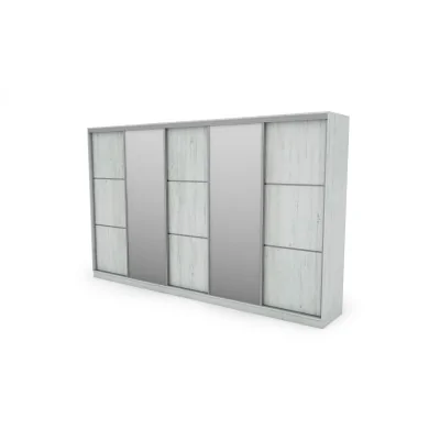 Szafa przesuwna 400x244 cm sosna anderson 2 lustra - Velaro | eMeblast