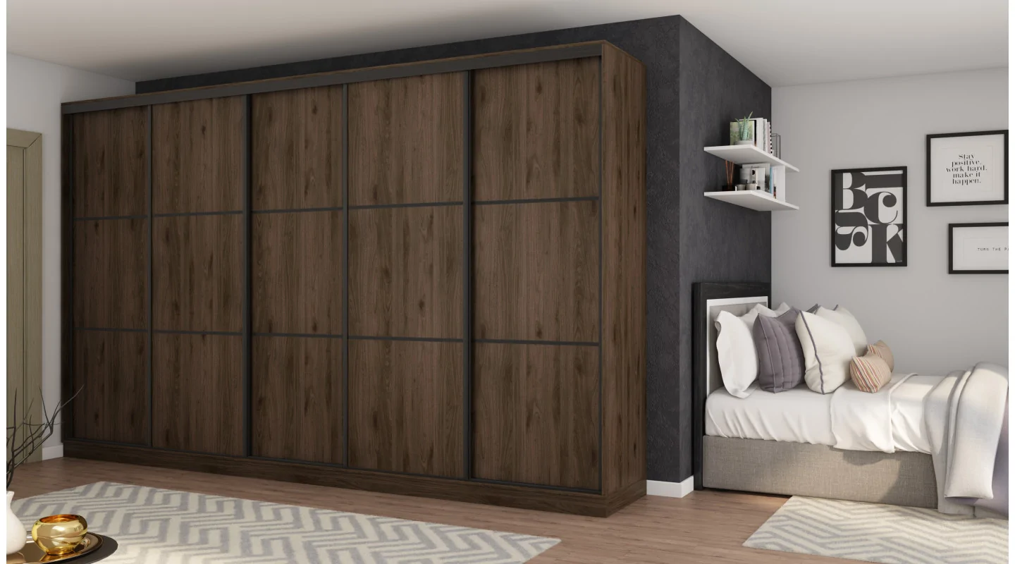 Szafa przesuwna 400x244 cm orzech okapi - Velaro | eMeblast