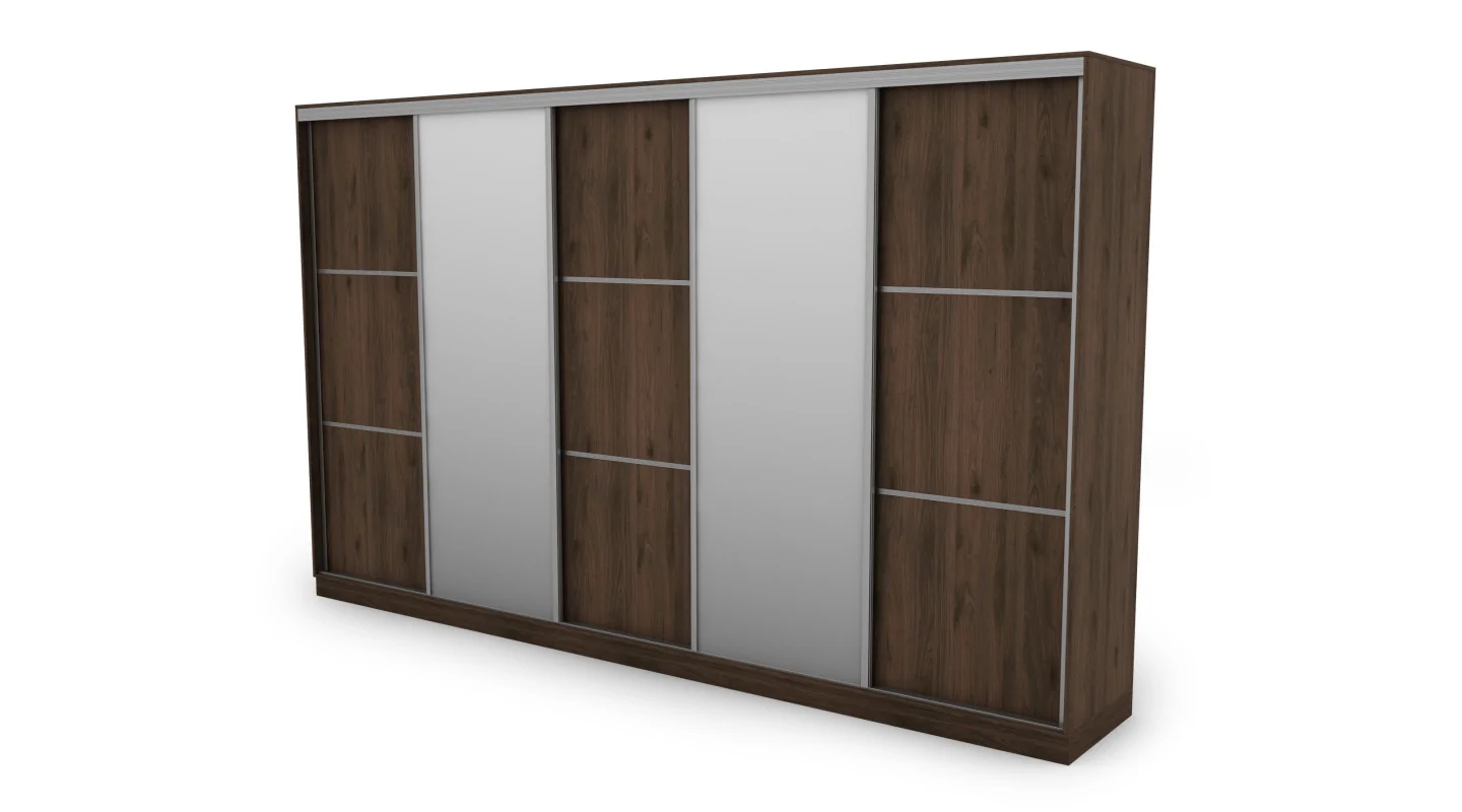 Szafa przesuwna 400x244 cm orzech okapi 2 lustra - Velaro | eMeblast