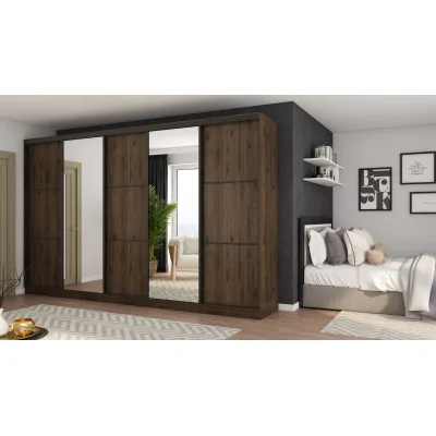 Szafa przesuwna 400x244 cm orzech okapi 2 lustra - Velaro | eMeblast