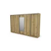 Szafa przesuwna 400x244 cm dąb grand naturalny z lustrem - Velaro