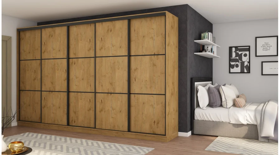 Szafa przesuwna 400x244 cm dąb lancelot - Velaro | eMeblast