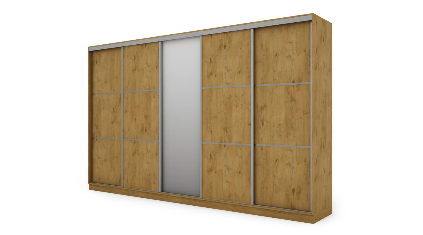 Szafa przesuwna 400x244 cm dąb lancelot z lustrem - Velaro | eMeblast