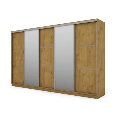 Szafa przesuwna 400x244 cm dąb lancelot 2 lustra - Velaro | eMeblast