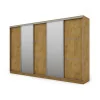 Szafa przesuwna 400x244 cm dąb lancelot 2 lustra - Velaro