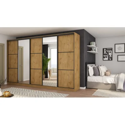 Szafa przesuwna 400x244 cm dąb lancelot 2 lustra - Velaro | eMeblast