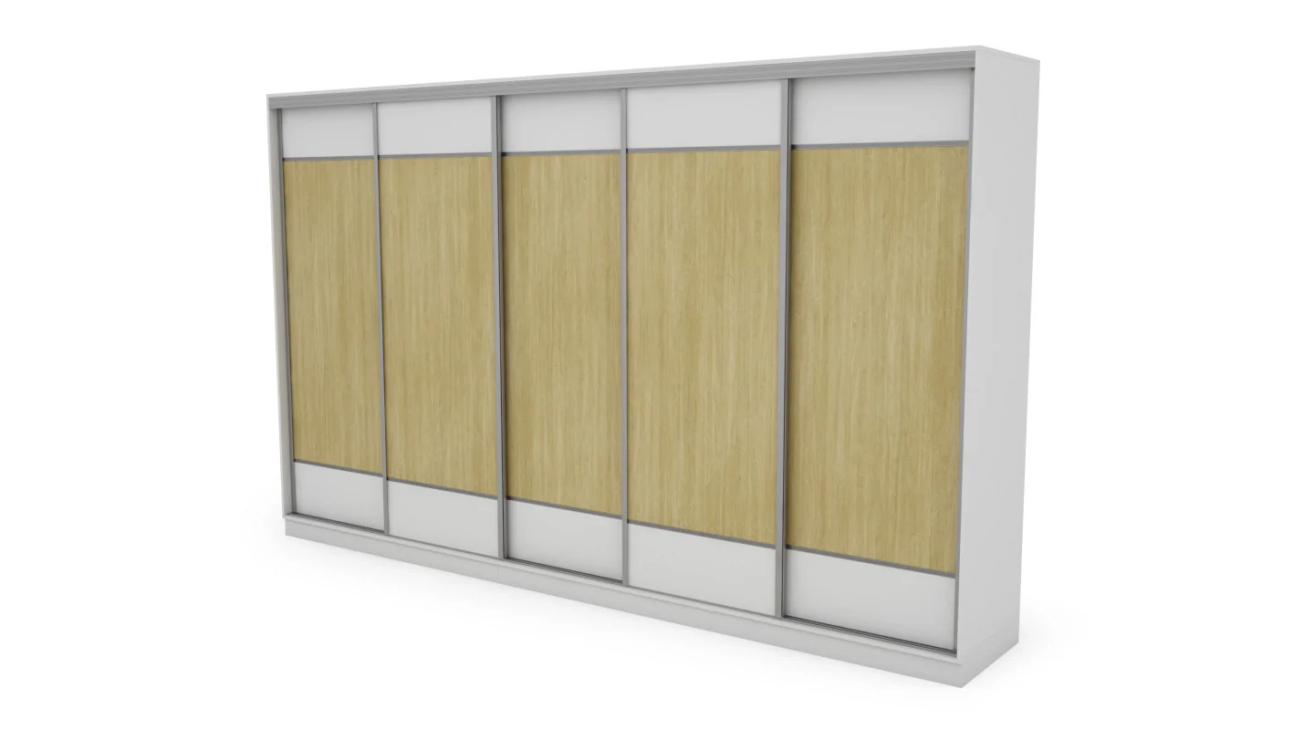 Szafa przesuwna 400x244 cm biel /jodełka scandi - Velaro | eMeblast