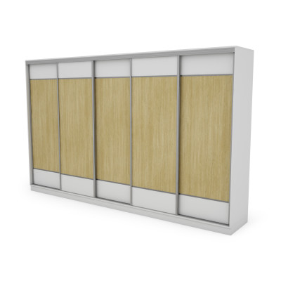 Szafa przesuwna 400x244 cm biel /jodełka scandi - Velaro