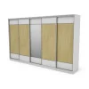 Szafa przesuwna 400x244 cm biel /jodełka scandi z lustrem - Velaro