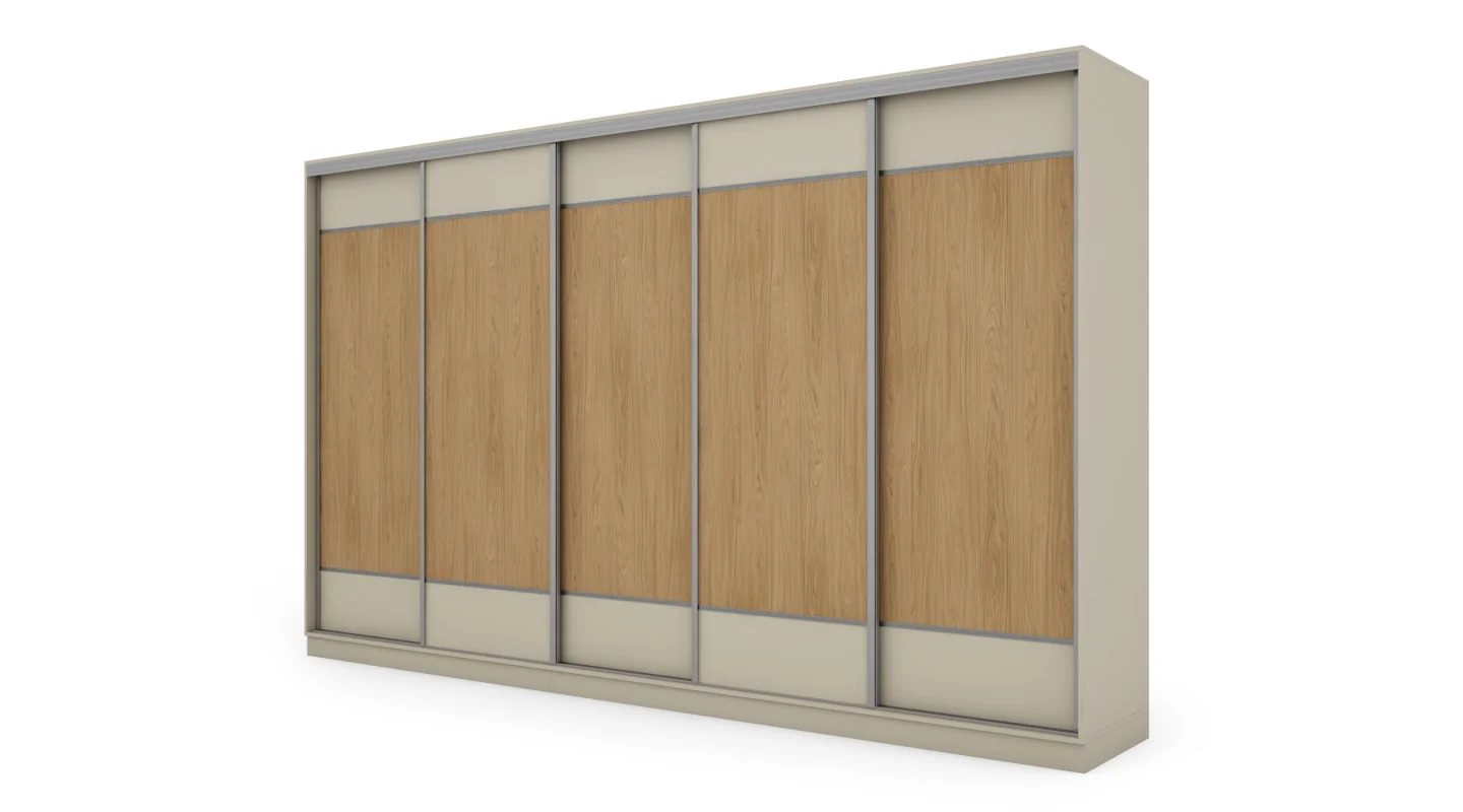 Szafa przesuwna 400x244 cm kaszmirowy beż /dąb casella - Velaro | eMeblast