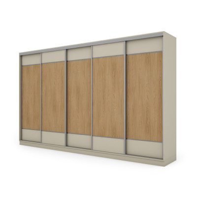 Szafa przesuwna 400x244 cm kaszmirowy beż /dąb casella - Velaro