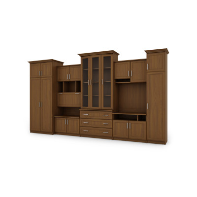 copy of Wohnwand mit geräumigen Schränken und RTV-Vitrine, 207cm hoch - ALEN