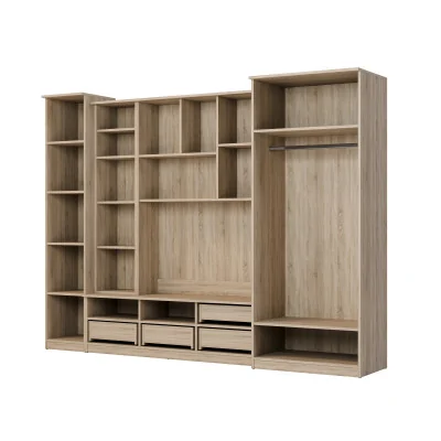 Meblościanka pokojowa z dużą szafą i słupkiem 270×200 cm Sonoma Jasna – BOSMAN