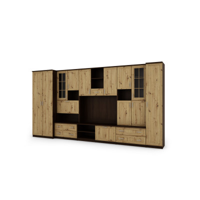 copy of Spacious Wall Unit, Width 400 cm, Wardrobes, Cabinets, RTV, Shelves, Bar - CYKLON