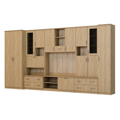 copy of Spacious Wall Unit, Width 400 cm, Wardrobes, Cabinets, RTV, Shelves, Bar - CYKLON