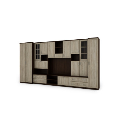 copy of Spacious Wall Unit, Width 400 cm, Wardrobes, Cabinets, RTV, Shelves, Bar - CYKLON