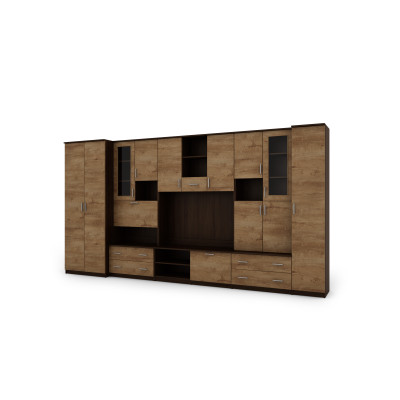 copy of Spacious Wall Unit, Width 400 cm, Wardrobes, Cabinets, RTV, Shelves, Bar - CYKLON