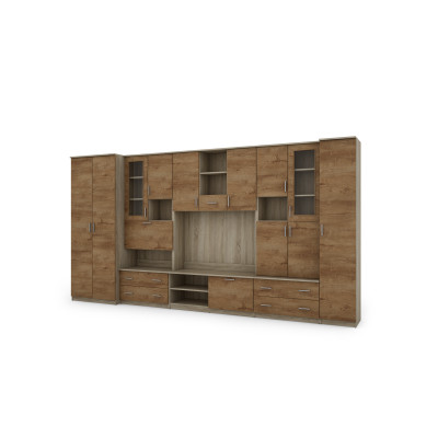 copy of Spacious Wall Unit, Width 400 cm, Wardrobes, Cabinets, RTV, Shelves, Bar - CYKLON