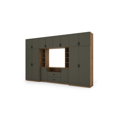 copy of Elegante Wohnwand mit Schränken, Schränkchen, TV-Board, Breite 380 cm - DAKO