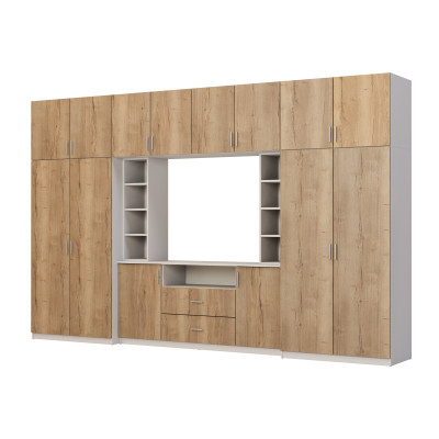 copy of Elegante Wohnwand mit Schränken, Schränkchen, TV-Board, Breite 380 cm - DAKO