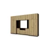 Elegancka meblościanka z szafami i półką RTV 380×240 cm Sonoma Ciemna / Dąb Grand Naturalny – DAKO