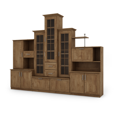 copy of Wall unit with triple display cabinet, bar, linen closet, drawers, TV cabinet - HADES
