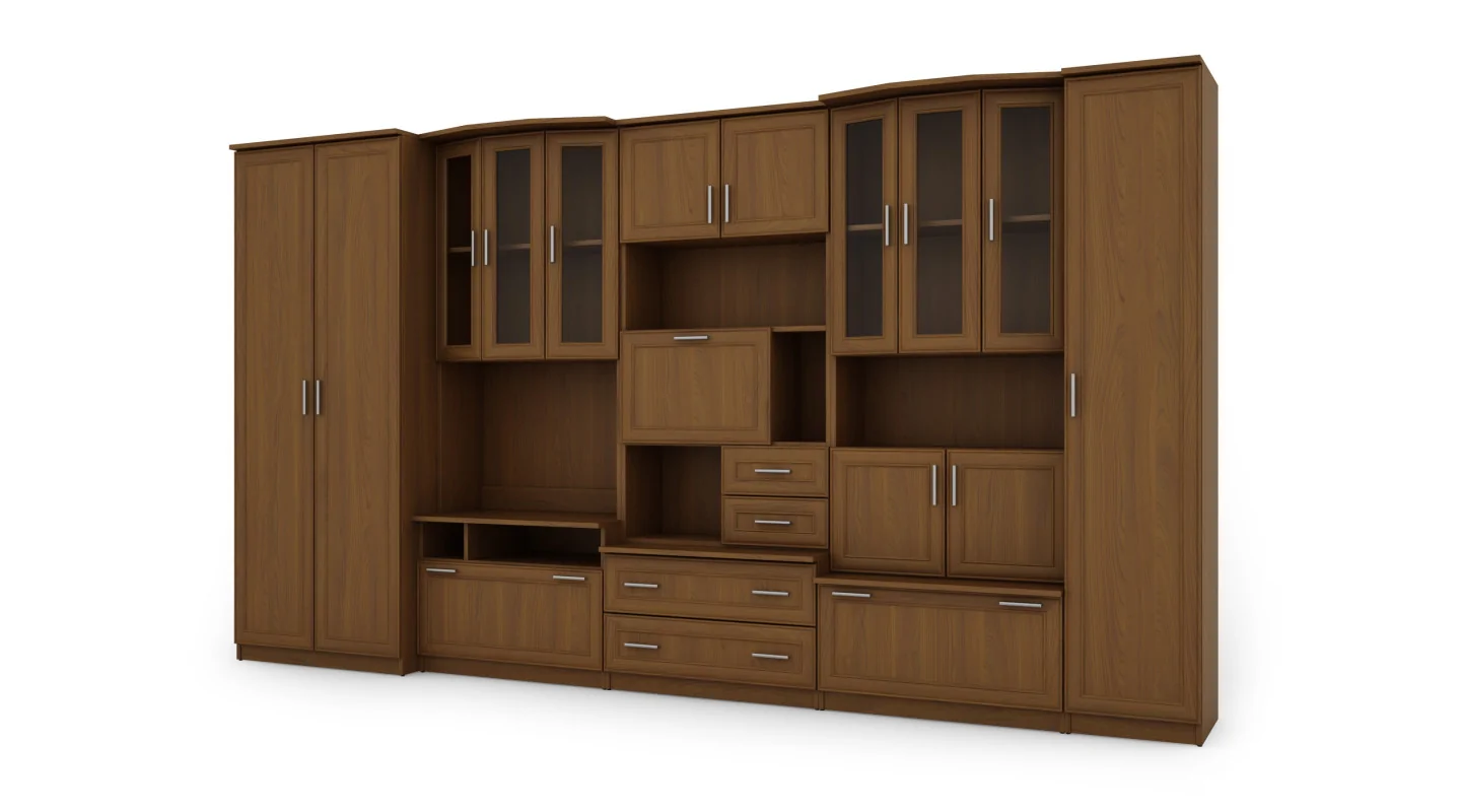 Meblościanka HAVANA - Elegancka z Szafami, Witryną, Barkiem