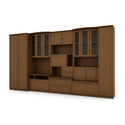 copy of Mobilier Perete cu Dulapuri Încăpătoare, Rafturi, Dulapuri, RTV, Vitrine, Lățime 360 cm - HAVANA